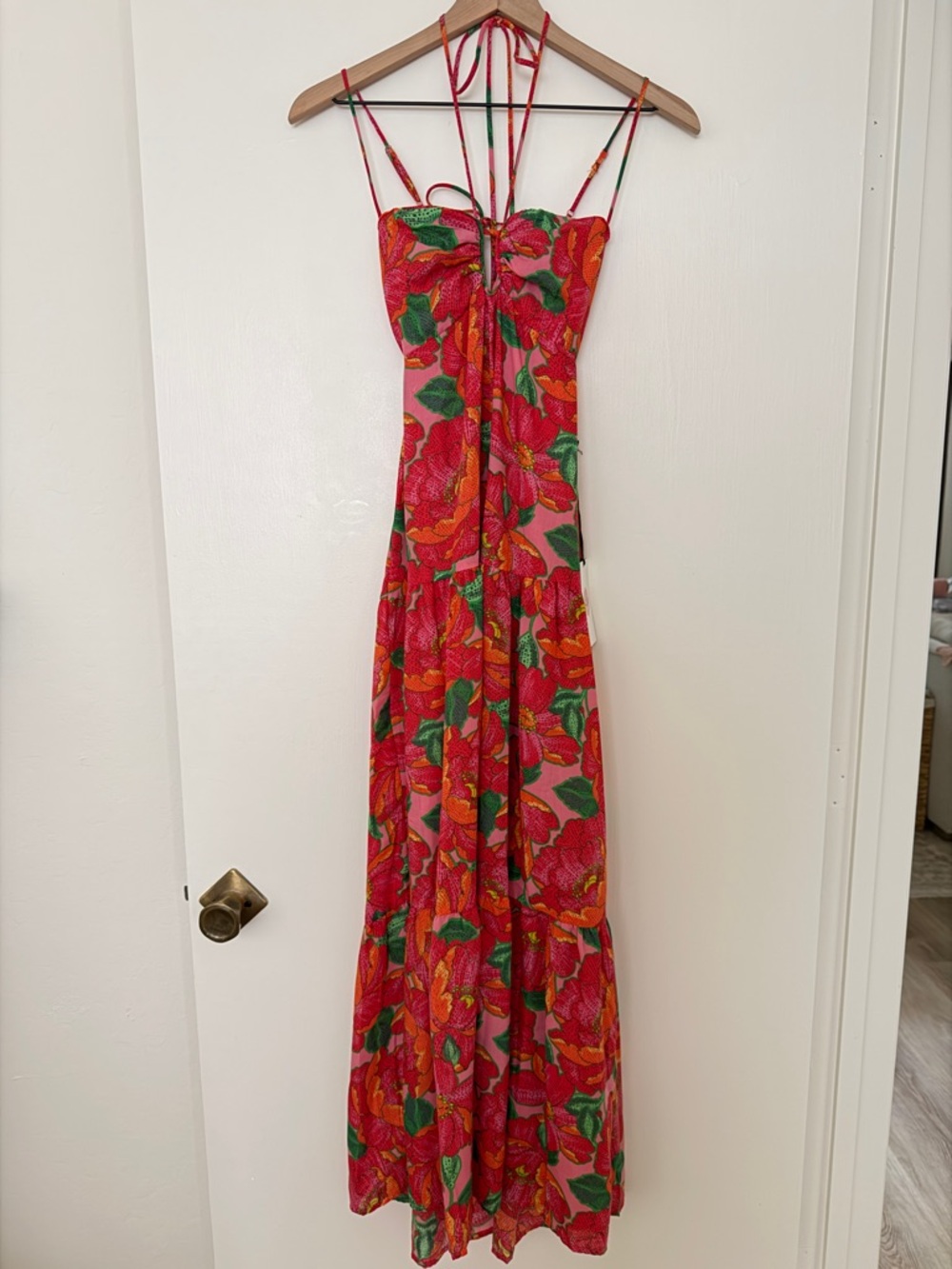 Farm Rio Inspired Tropical Floral Maxi Dress